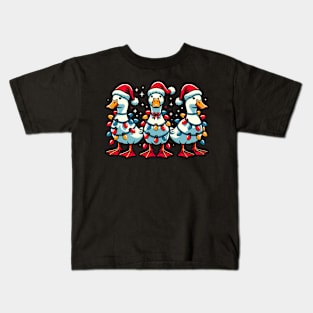 Christmas Ducks Christmas Lights Kids T-Shirt